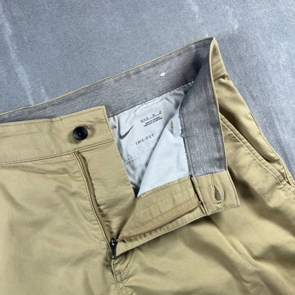 Nike Dri-FIT Mens Chino Golf Pants Khaki Tan Beige 32x32 Stretch Casual